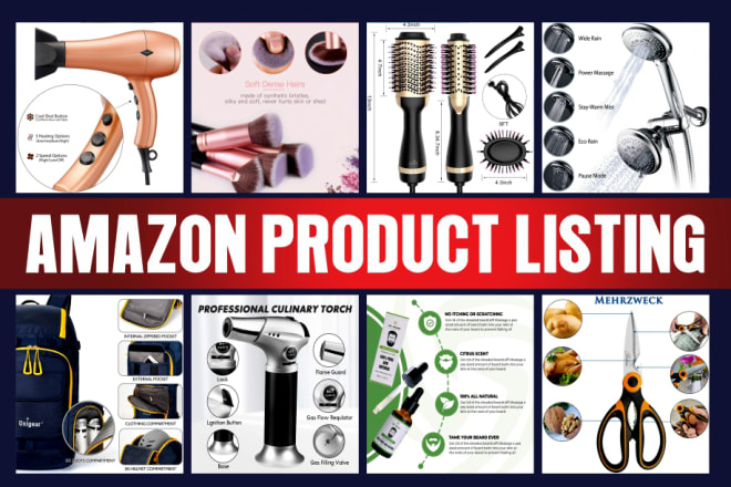 I will do product infographic, amazon product infographic and listing, image editing