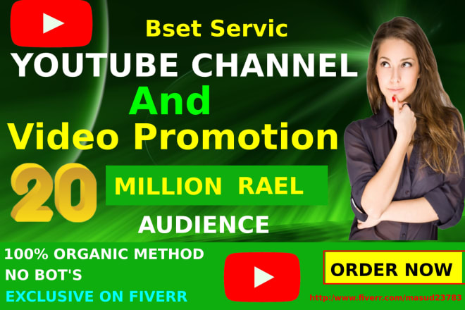 I will do promote your youtube channel and videos organically