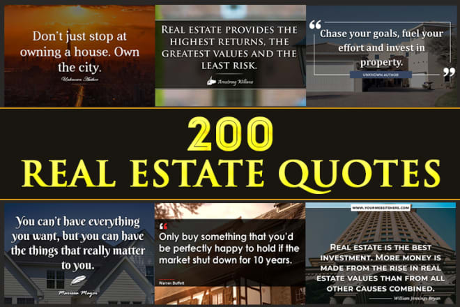 I will do real estate quotes for real estate marketing