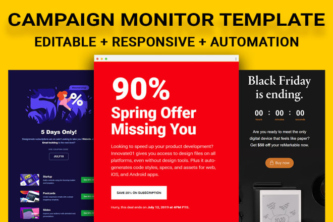 I will do responsive campaign monitor email template newsletter