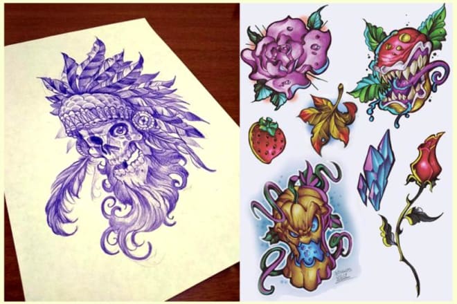 I will do tattoo stencil design and tattoo sketch