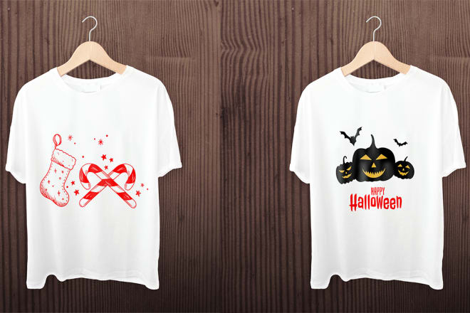 I will do trendy t shirt design christmas holiday halloween
