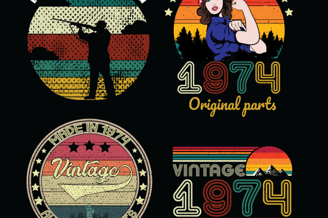 I will do unique vintage retro t shirt design