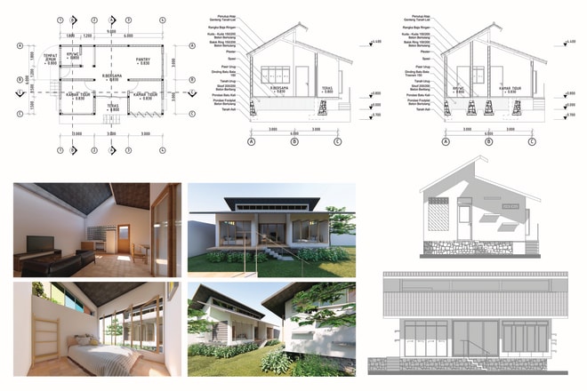 I will draw 3d model and floor plan with archicad from sketch
