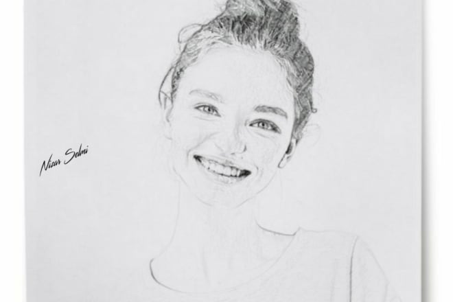 I will draw a realistic pencil sketch portrait from a photo