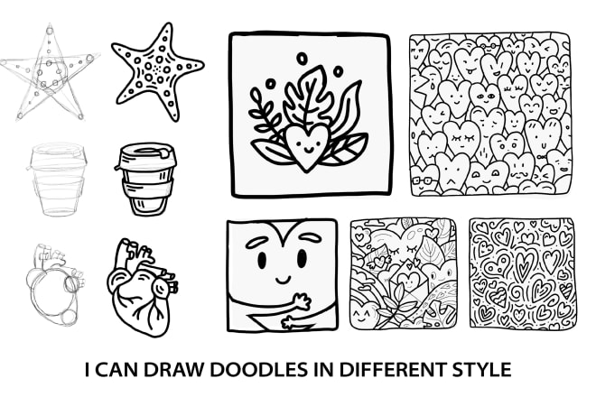 I will draw a simple doodle art illustration for any purpose