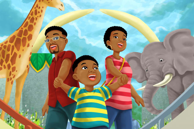 I will draw african american illustrations for children books