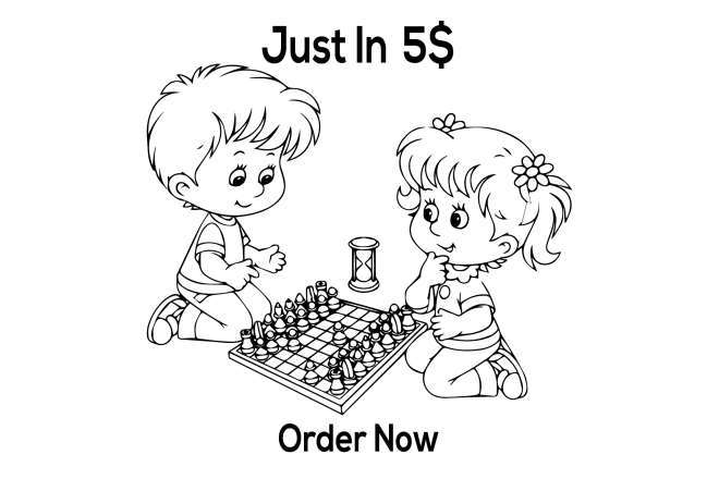 I will draw and design children coloring book pages clip art and illustration