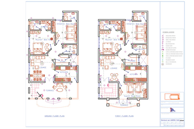 I will draw architectural electrical plan, plumbing, mep drawings