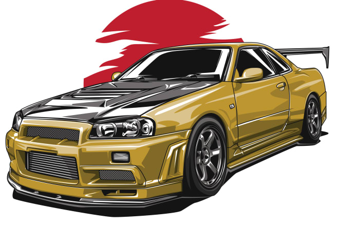 I will draw awesome illustration vector design any type of car