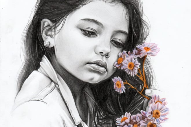 I will draw beautiful black and white pencil portrait from a photo
