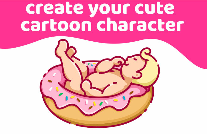 I will draw cute cartoon character illustration for logo, mascot, icon, tshirt, sticker