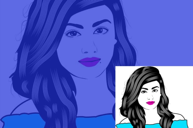I will draw cute vector art portrait or illustration create a face from your photo