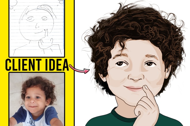 I will draw kids art from your idea or photo in 24 hours