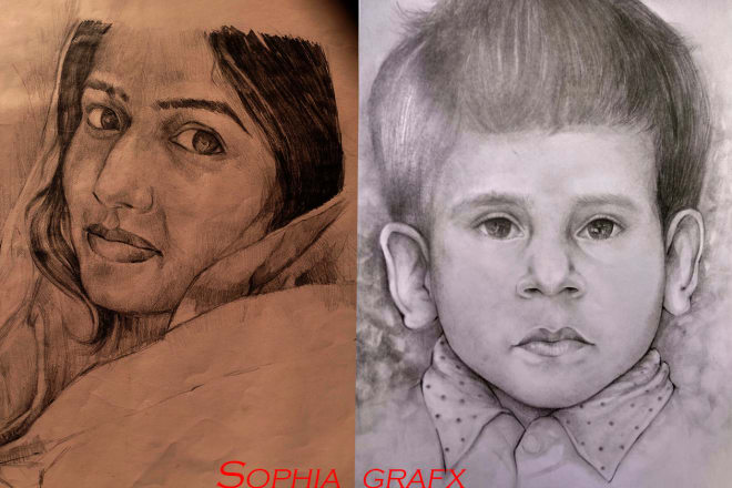 I will draw realistic pencil sketches, logo portraits by hand