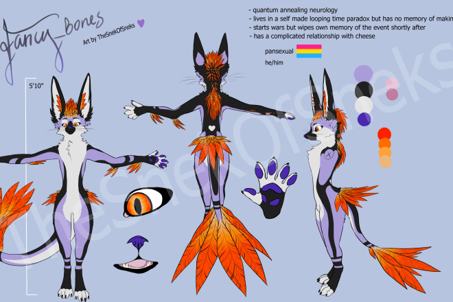 I will draw ref sheets for your furry characters