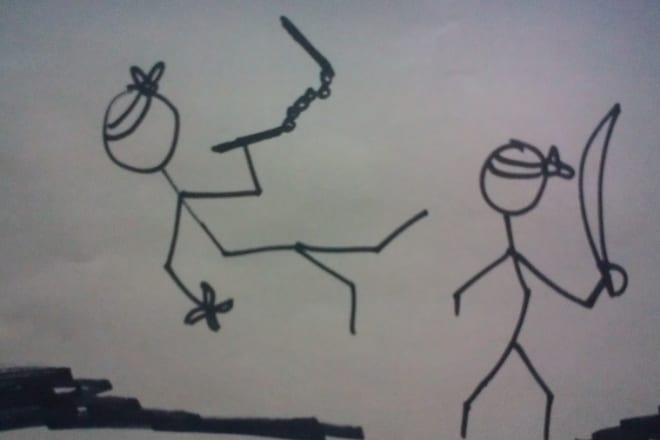 I will draw you 2 elaborate stick figure pictures