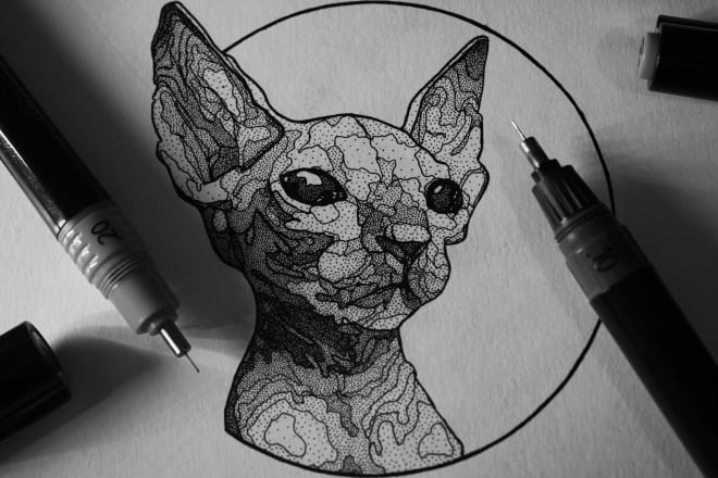 I will draw your pet in an amazing style dotwork
