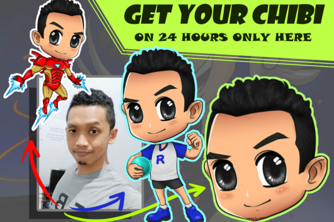 I will draw your photo became cutes chibi