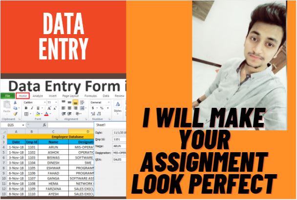 I will enter data using ms word, excel