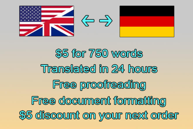 I will expertly translate any text from english to german in 24h