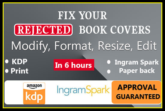 I will fix, edit, resize, format amazon kindle kdp, ingramspark book cover