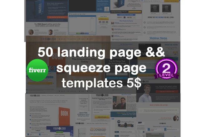 I will give you 50 landing page and squeeze page templates