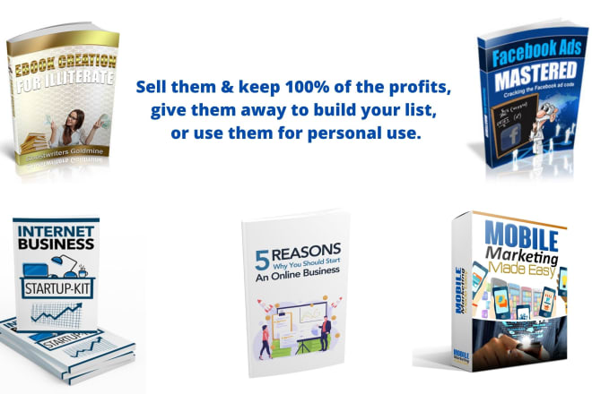I will give you ebooks with private label rights or master resell rights