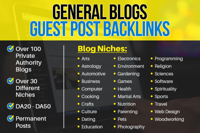I will guest post on high authority general blogs
