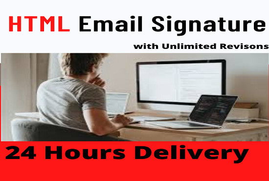I will make a clickable HTML email signature for outlook and gmail