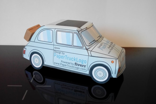 I will make a papercraft classic fiat 500 with your logo on it