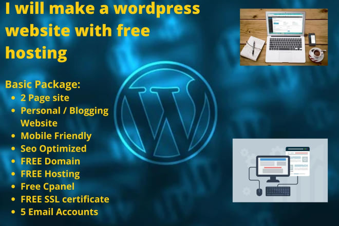 I will make a wordpress website with free hosting