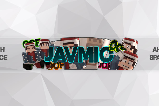 I will make a youtube banner with your minecraft skin and text
