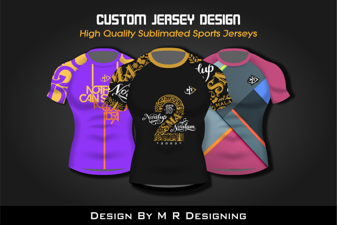 I will make custom jersey and tshirt design or sublimation printing