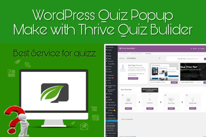 I will make wordpress quiz popup form using thrive quiz bulider