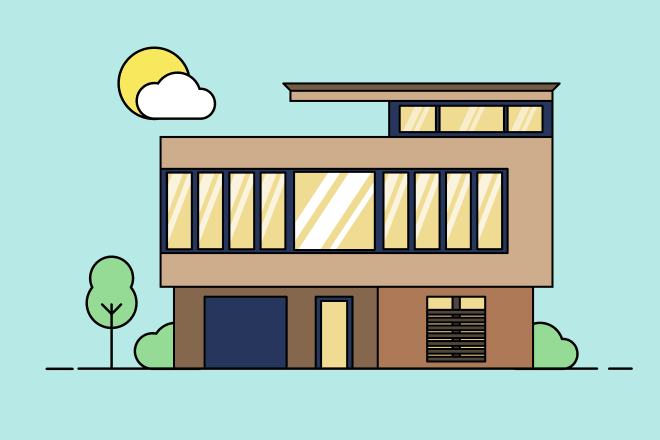 I will make you cute house illustration