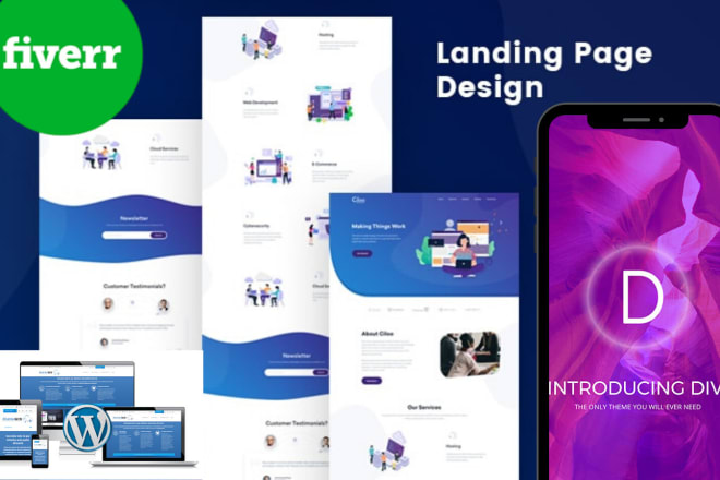 I will make you responsive landing page via wordpress