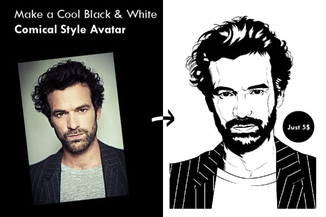 I will make your photo into a cool comical style avatar
