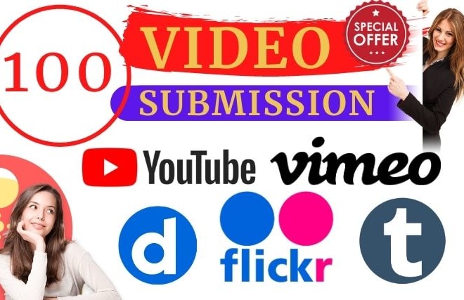 I will manually upload or share your video to the best 100 video submission sites