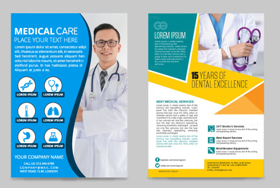 I will medical flyer, dental flyer, clinic flyer or postcard design