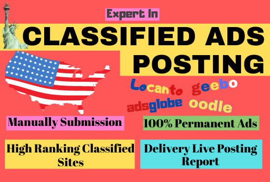 I will post classified ads in USA high PR sites