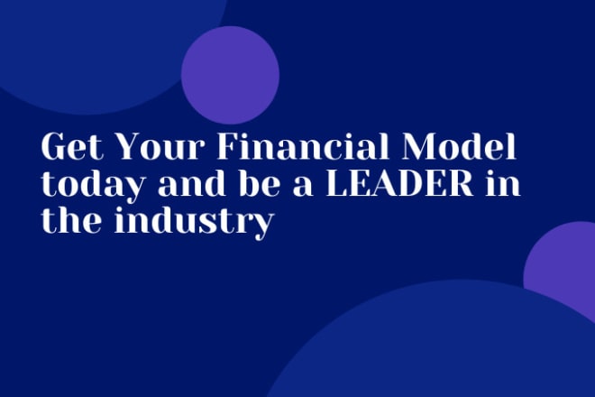 I will prepare financial model or financial plan