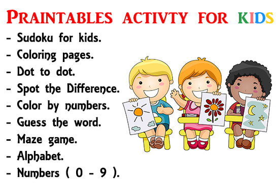 I will prepare printable activity for kids