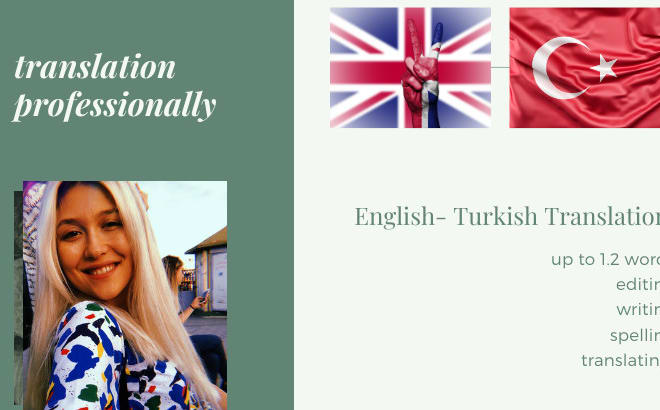 I will professionally do english to turkish translations in 24hours