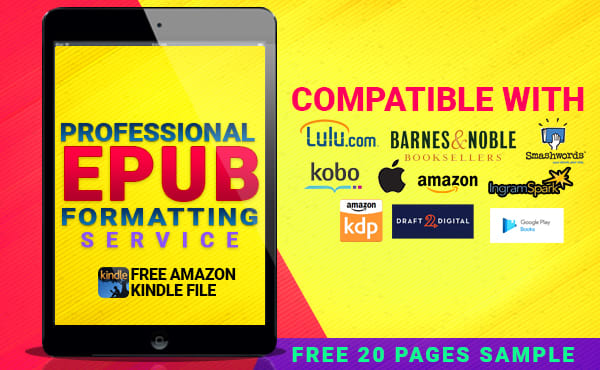 I will professionally format your book into epub mobi or print