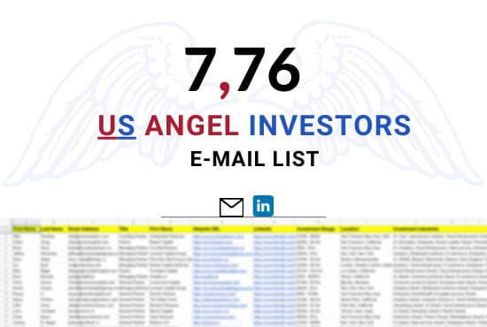 I will provide 776 US angel investor list with email and linkedin