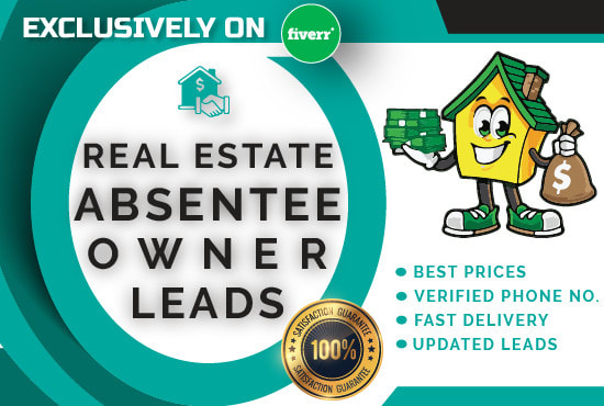 I will provide absentee owner real estate leads with skip tracing