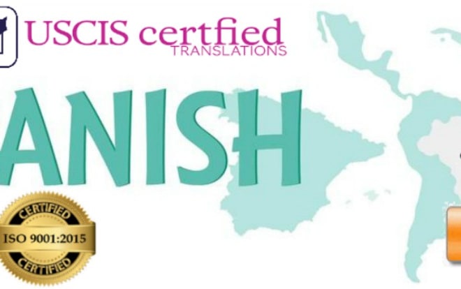 I will provide certified translation to or from english and spanish