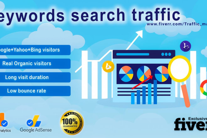 I will provide keyword search traffic with low bounce rate