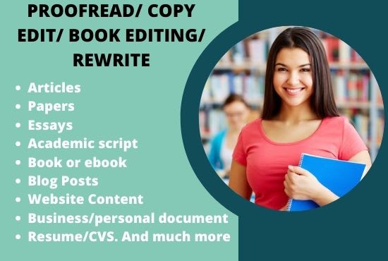 I will provide native english first rate book editing, copy editing, proofreading
